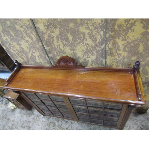 2177 - A late Victorian/Edwardian mahogany freestanding bookcase/side cabinet enclosed by a pair of rectang... 