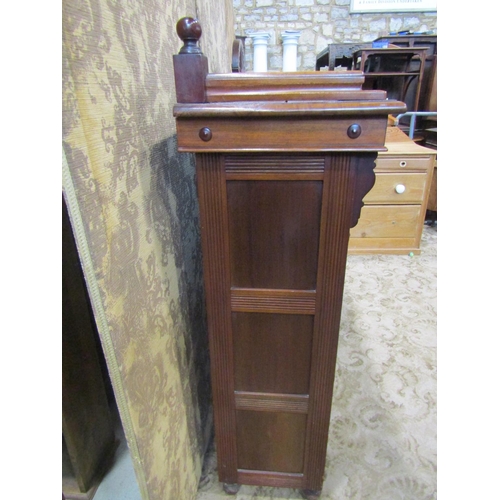 2177 - A late Victorian/Edwardian mahogany freestanding bookcase/side cabinet enclosed by a pair of rectang... 