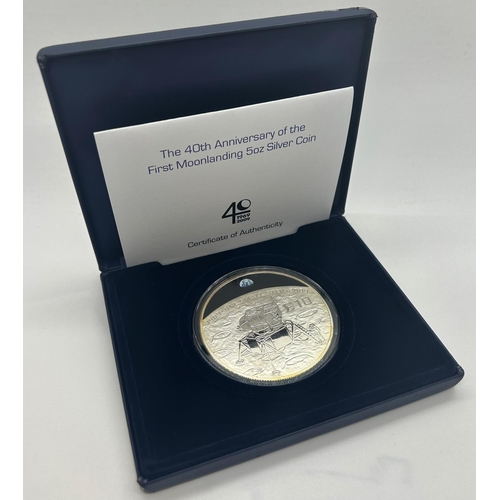 1817 - Westminster mint - 40th Anniversary of the First Moon landing 5oz silver coin paperwork and bespoke ... 