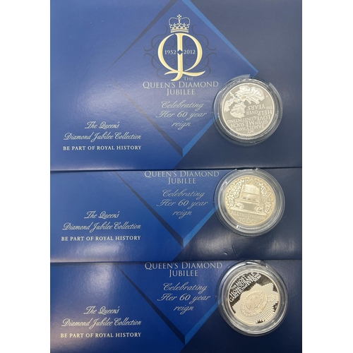 1821 - 24 Royal Mint, Queens Diamond Jubilee collection 2012, limited 15,000 sets, silver proof