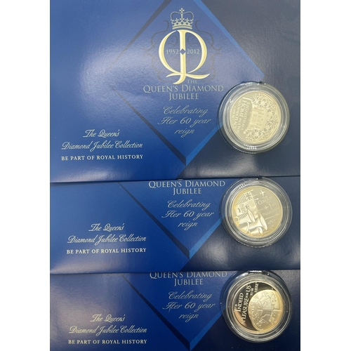 1821 - 24 Royal Mint, Queens Diamond Jubilee collection 2012, limited 15,000 sets, silver proof