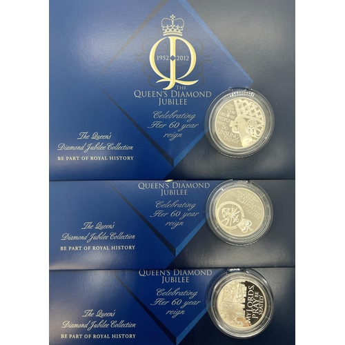 1821 - 24 Royal Mint, Queens Diamond Jubilee collection 2012, limited 15,000 sets, silver proof