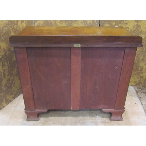 2194 - An Edwardian mahogany Chippendale revival bedroom chest of three long drawers with blind fret detail... 