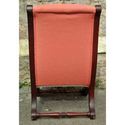 2249 - A Victorian mahogany drawing room chair with scrolled outline on turned supports and a Georgian maho... 