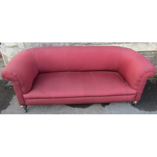 2335 - Late 19th century Chesterfield sofa of usual form with later upholstered finish, 200 cm wide