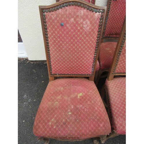 2507 - A set of six spindle back dining chairs (four with rush seats) together with a further set of six 19... 