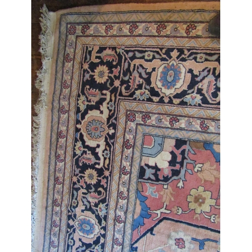 2733 - A large eastern wool carpet with pale cream ground, with central medallion, abstract floral detail s... 