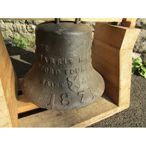 2086 - A 19th century cast iron bell with raised lettering John Harris had me cast Thomas Bamford founder o... 