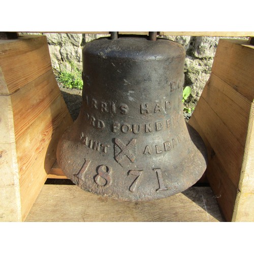 2086 - A 19th century cast iron bell with raised lettering John Harris had me cast Thomas Bamford founder o... 