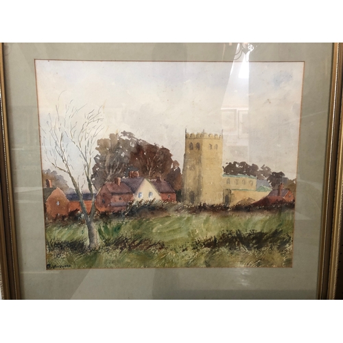 61 - Seven watercolours to include: C. F. Woodward (20th Century) - Three paintings to include: 'View of ... 