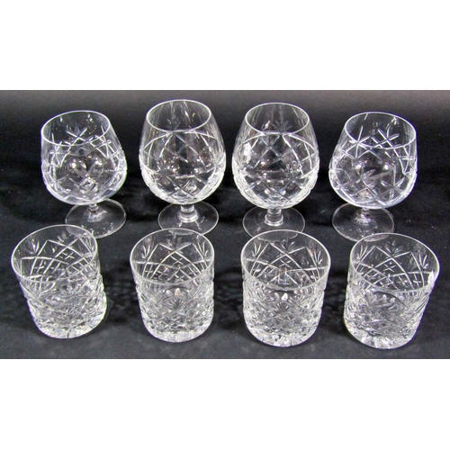 1233 - A mixed collection of 13 modern red and white tall stemmed wine glasses together with water tumblers... 