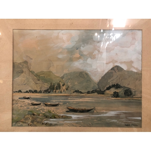 61 - Seven watercolours to include: C. F. Woodward (20th Century) - Three paintings to include: 'View of ... 