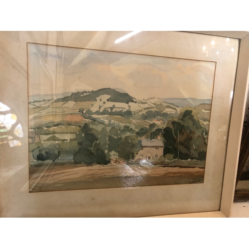 61 - Seven watercolours to include: C. F. Woodward (20th Century) - Three paintings to include: 'View of ... 