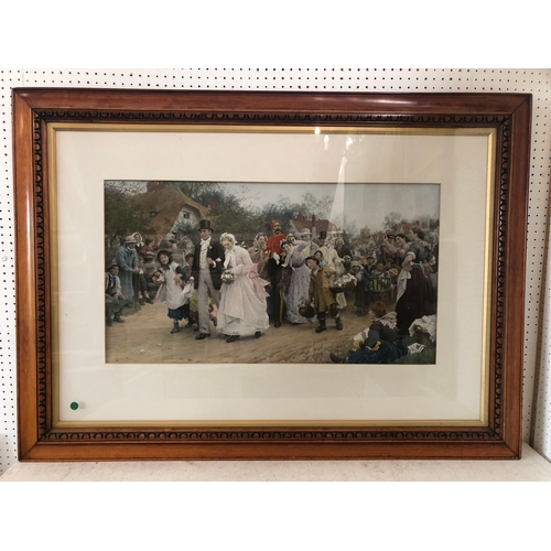 63 - After Samuel Luke Fildes (1843-1927) - 'The Village Wedding', hand-coloured mezzotint, signed and da... 