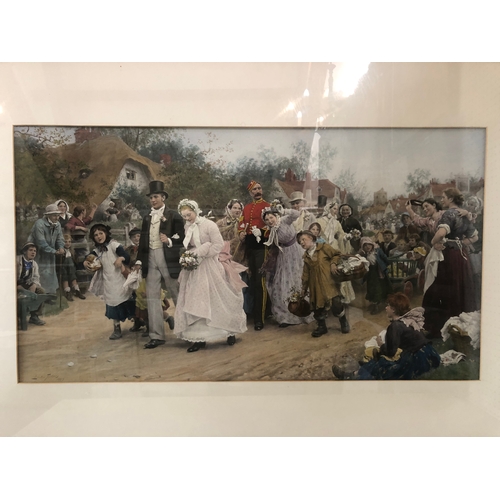 63 - After Samuel Luke Fildes (1843-1927) - 'The Village Wedding', hand-coloured mezzotint, signed and da... 