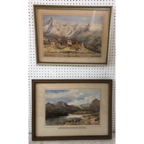 68 - Two late 19th century watercolours of mountains, possibly by the same hand, to include: 'Grand Mouve... 