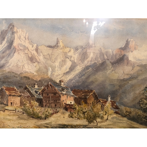 68 - Two late 19th century watercolours of mountains, possibly by the same hand, to include: 'Grand Mouve... 