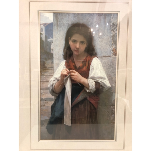 70 - After William Adolphe Bouguereau (1825-1905) - Two modern prints titled: 'Tricoteuse' and 'The Young... 