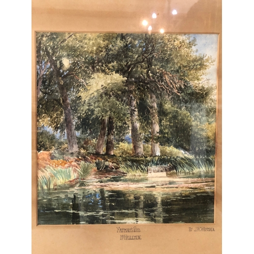 98 - Josiah Wood Whymper (1813-1903) - 'Yatman's Pond, nr. Haslemeade', watercolour on paper, artist's na... 