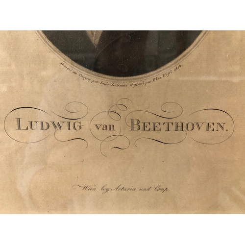 99 - Blasius Höfel (1792-1863) After Louis Letronne (1788-1841) - 'Ludwig van Beethoven' (1814), stipple ... 