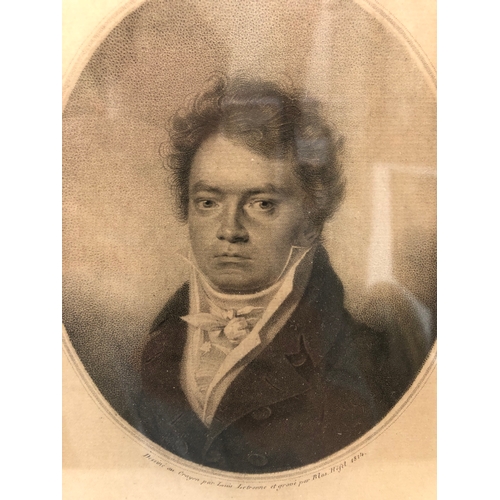 99 - Blasius Höfel (1792-1863) After Louis Letronne (1788-1841) - 'Ludwig van Beethoven' (1814), stipple ... 