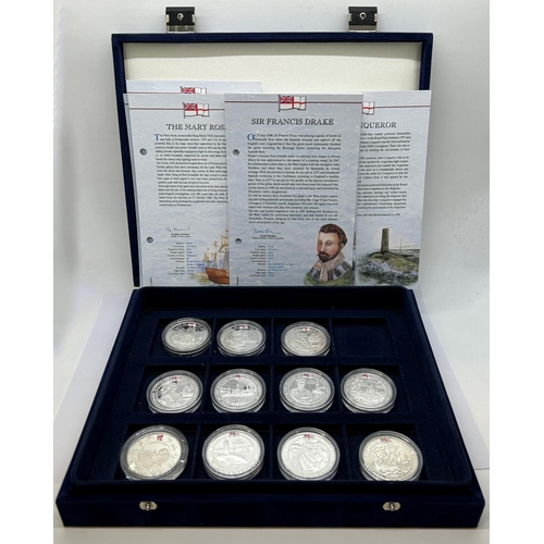 1828 - Westminster mint - set of 11 proof silver £5 coins, The History of the Royal Navy