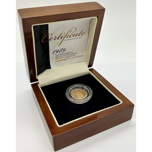 1830 - 1989 gold half sovereign in bespoke case