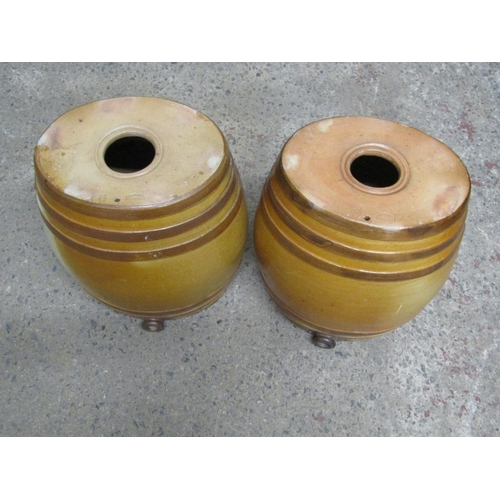 2486A - A pair of 19th century salt glazed barrels of oval form