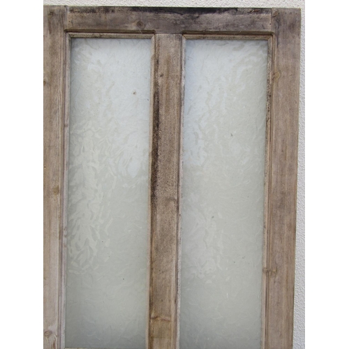 2517 - Five various stripped pine and panelled doors, two partially glazed