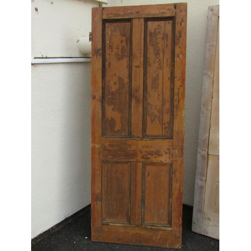 2517 - Five various stripped pine and panelled doors, two partially glazed