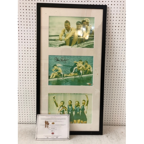 118 - Collection of five prints to include: Three photographs of Steve Redgrave, one signed, together with... 