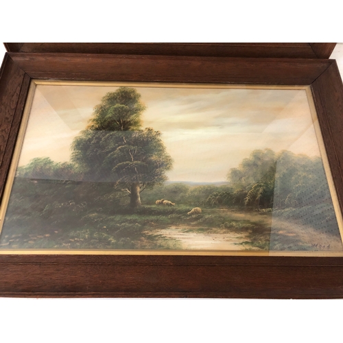 132 - Wood (20th century) - Two countryside landscape scenes, oil on board, both signed below, 38 x 65 cm,... 