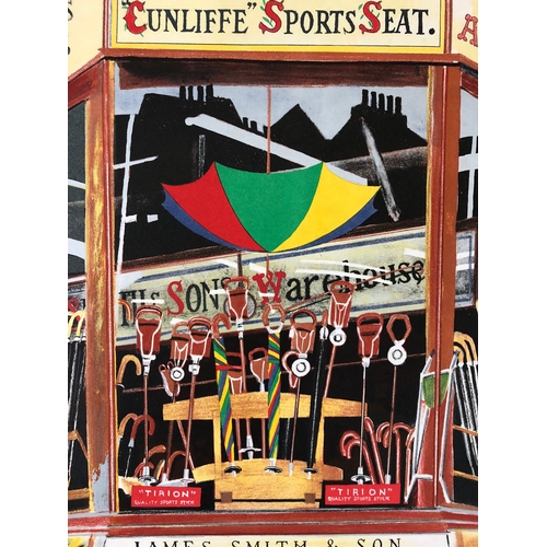 137 - Glynn Boyd Harte (1948-2003)'James Smith & Sons' Umbrella Shop, lithograph in colours, signed and nu... 