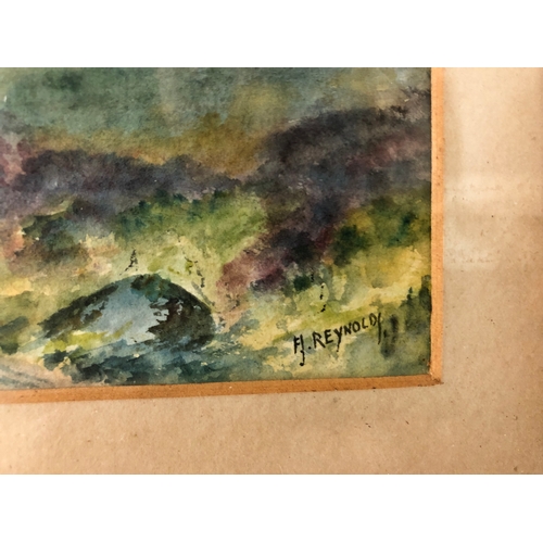 140 - Three 20th century watercolours to include: F. J. Reynolds - 'Hey Tor' (Haytor), signed and titled b... 