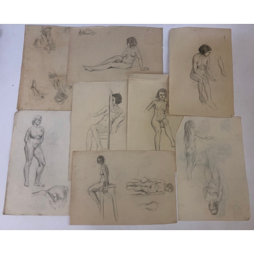 149 - Attributed to Ann La Bas (1923-2020) - A portfolio containing a quantity of life drawing studies, ar... 