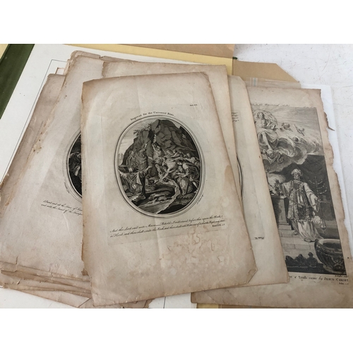 149A - A portfolio containing a quantity of 18th-19th century engravings and prints together with six oil s... 