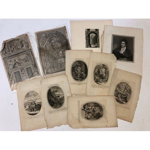 149A - A portfolio containing a quantity of 18th-19th century engravings and prints together with six oil s... 