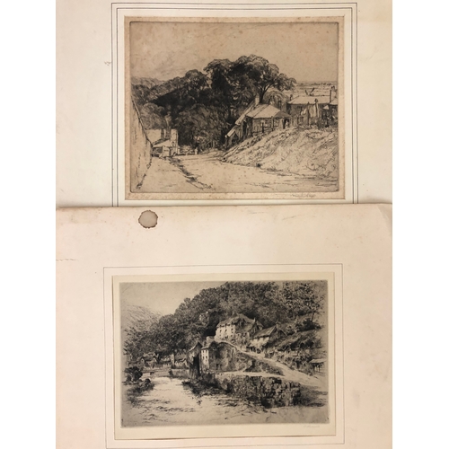 155 - Seven prints and paintings, to include: Julian Leathart (British, 20th Century) - Bridge over the Ri... 