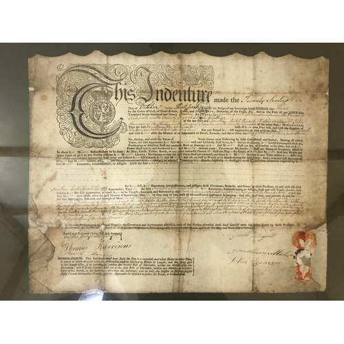 156 - An indenture dated 22nd October 1791, signed by Thomas Harrison, regarding the parish of Wakefield, ... 