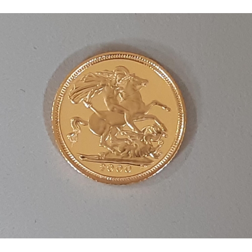 1838 - Gold proof half sovereign 2000 in bespoke case