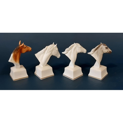 1129 - Four Royal Worcester studies of horses: Eous, Lampon x2 and Aethon. Height 12-13cm, with boxes (4)