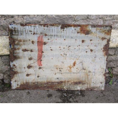 2082 - An old rectangular enamel sign advertising Royal Navy and Royal Marines, 86cm x 61cm (af)