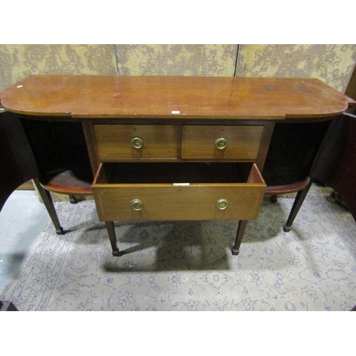 2115 - A good quality Edwardian mahogany sideboard in the Georgian style with satinwood crossbanding and bo... 