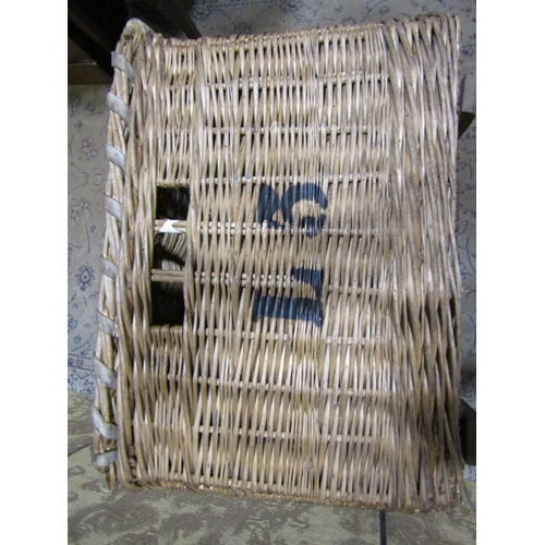 2122 - A vintage Monmouth steam laundry basket, 76 cm long x 53 cm wide x 38 cm high