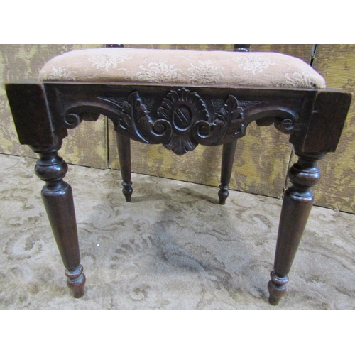 2288 - 19th century walnut side chair with heavily carved frame and upholstered seat on tapering supports