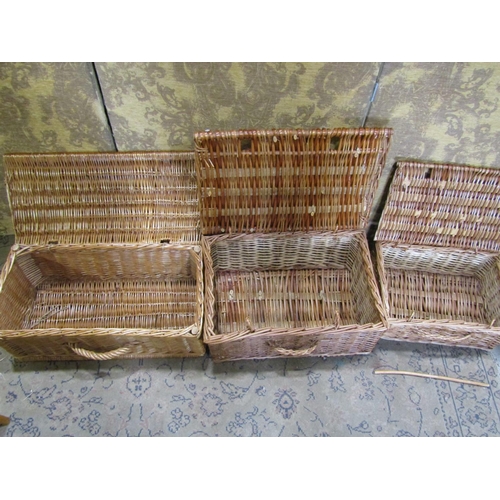 2359 - Three contemporary wicker baskets, 58cm max