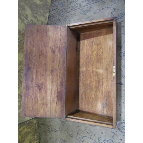 2383 - A large travelling writing slope with fitted interior together with two vintage oak cabinets each en... 