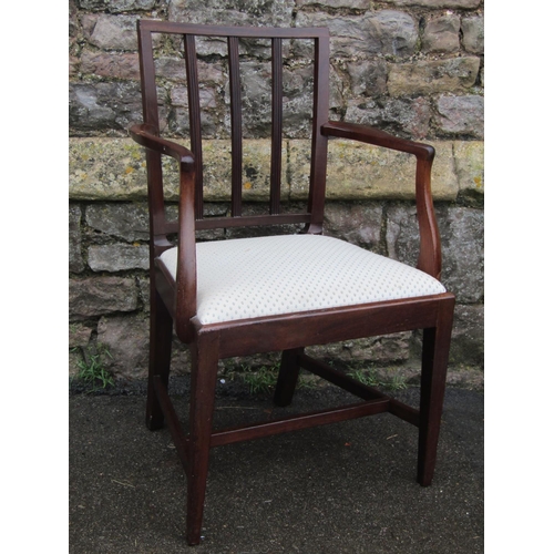 2249 - A Victorian mahogany drawing room chair with scrolled outline on turned supports and a Georgian maho... 