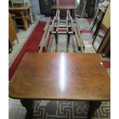 2396 - Good quality Victorian mahogany extending dining table on six turned and carved supports, the frame ... 