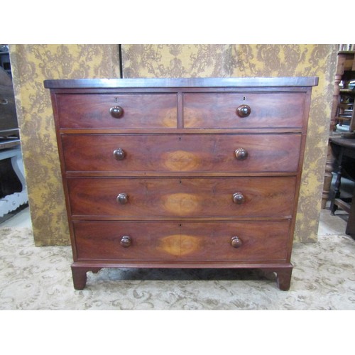 2282 - A 19th century mahogany bedroom chest of three long and two short drawers